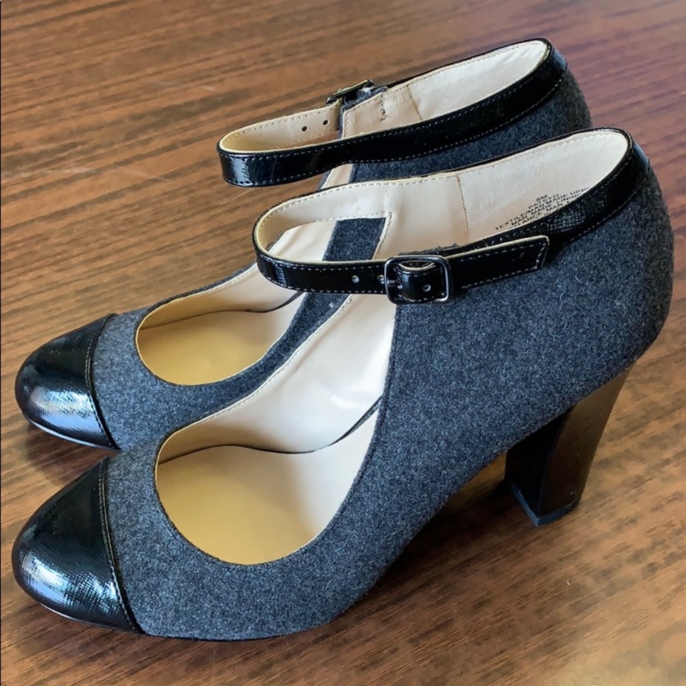 Nine West Patsyo Black Gray Pumps